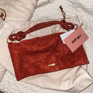 NWT Cult Gaia Nano Hera Rhinestone Mesh Shoulder Bag